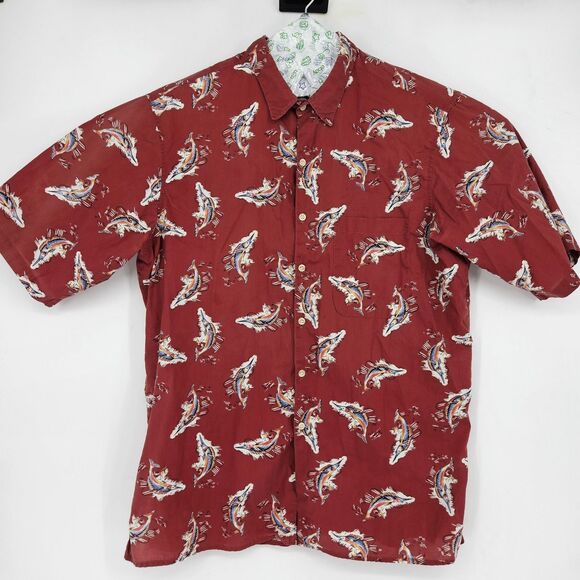 Vintage Reyn Spooner Shirt Mens XL‎ Hawaiian Short Sleeve Marlines AOP Trashed - Picture 1 of 14